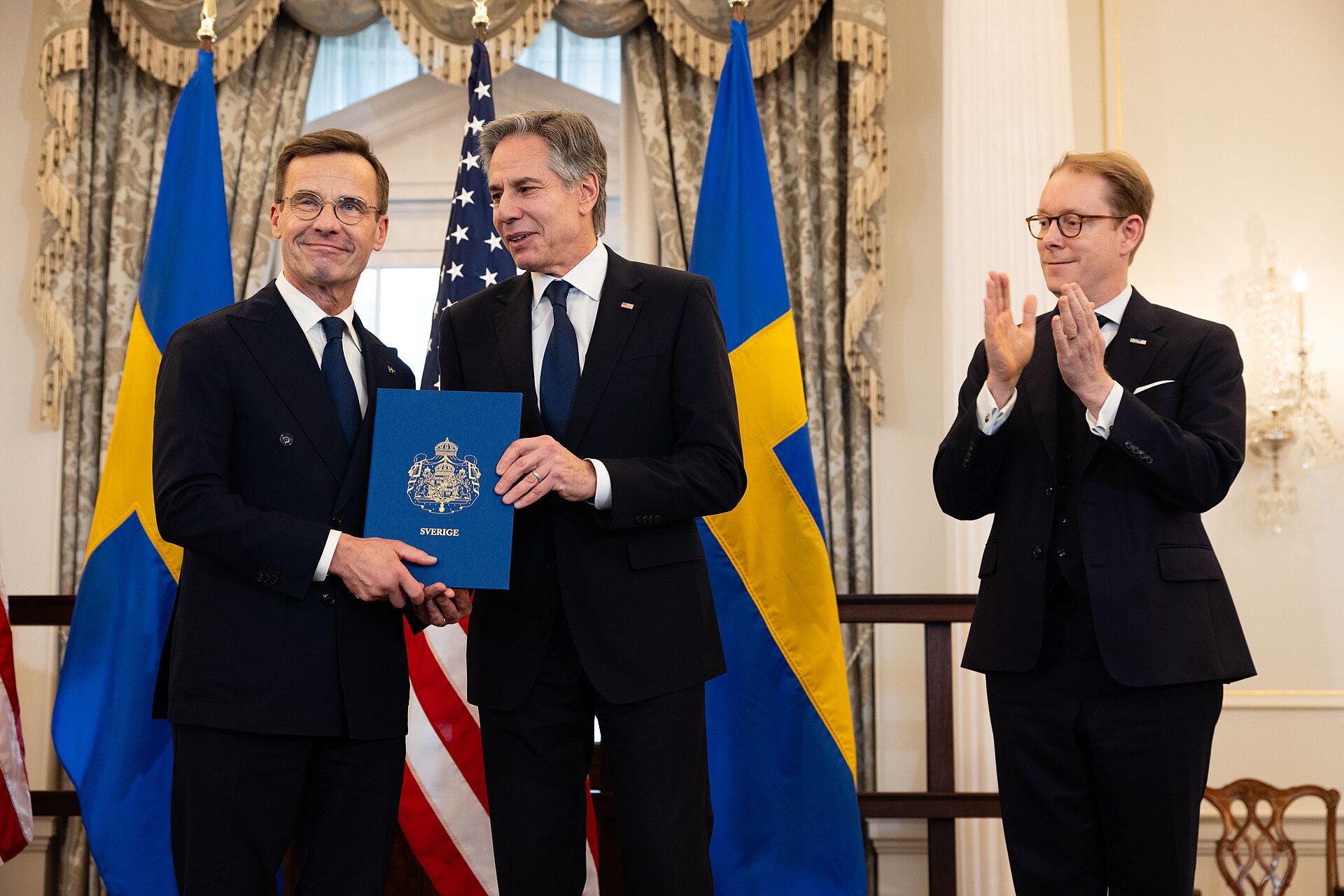Sveriges statsminister och utrikesminister vid Natoanslutningen